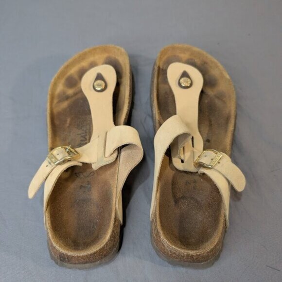Betula by Birkenstock Tan Gizeh Foot Bed Sandals Women Size 7 - Picture 2 of 5